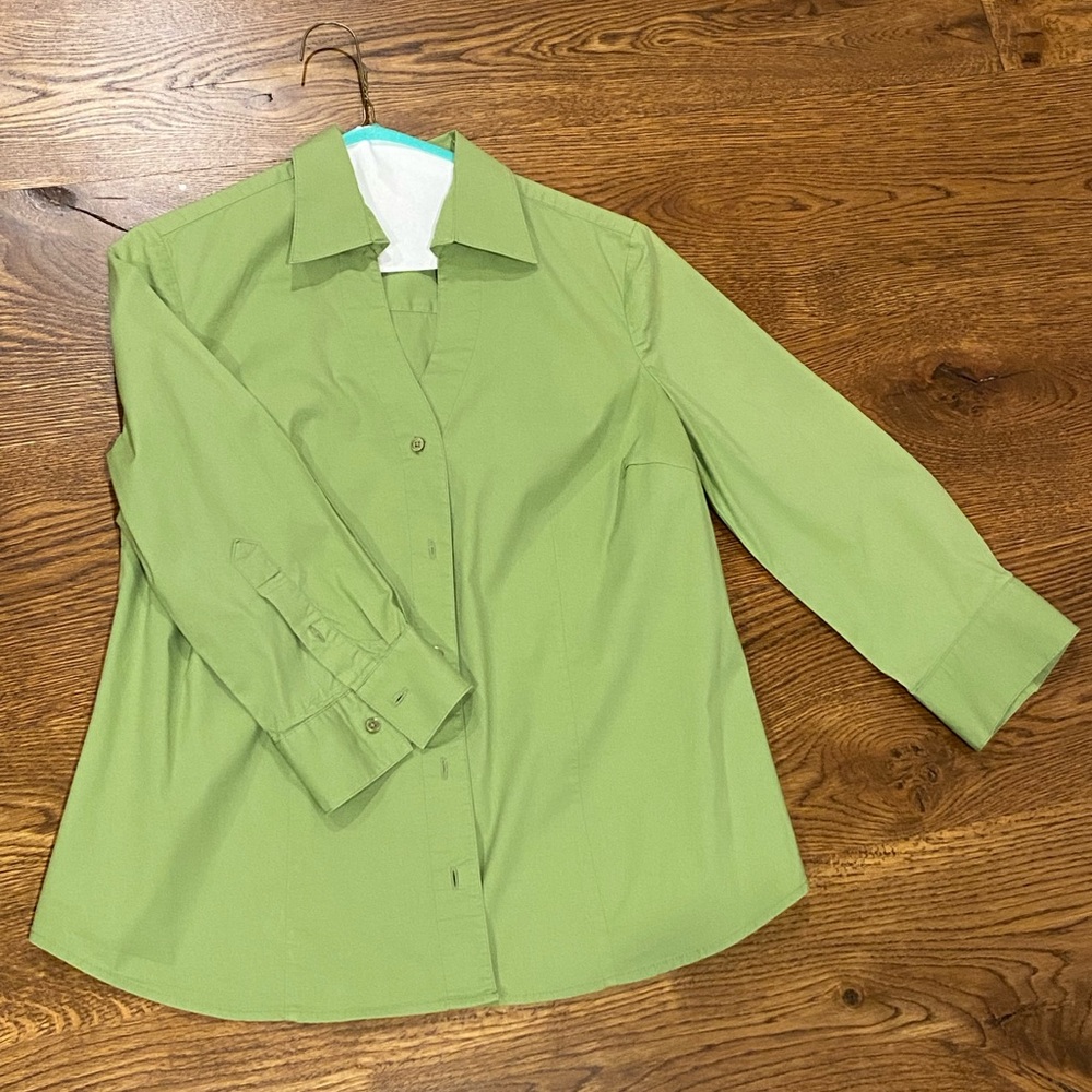 3/$24 Green Button-Up Shirt
